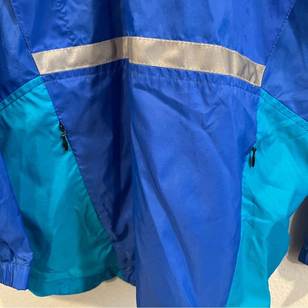 Vintage Nike blue black teal color block windbreaker zip up size small - Picture 11 of 13